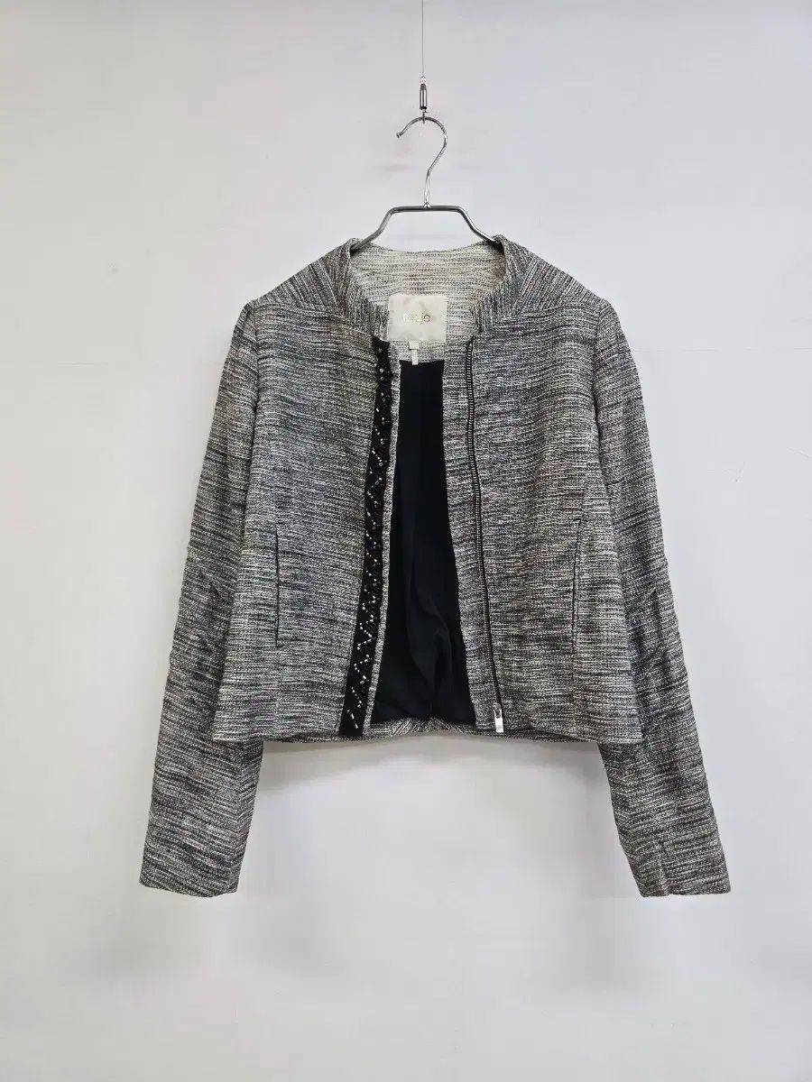 マージュ ツイード ビーズLINE ジップアップ ジャケット