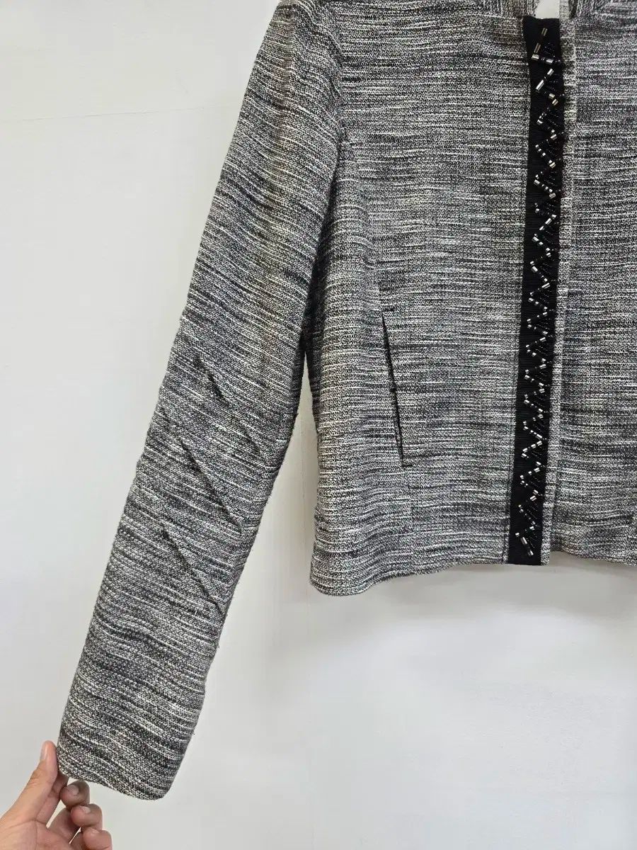 マージュ ツイード ビーズLINE ジップアップ ジャケット GULLKHAN_COM
