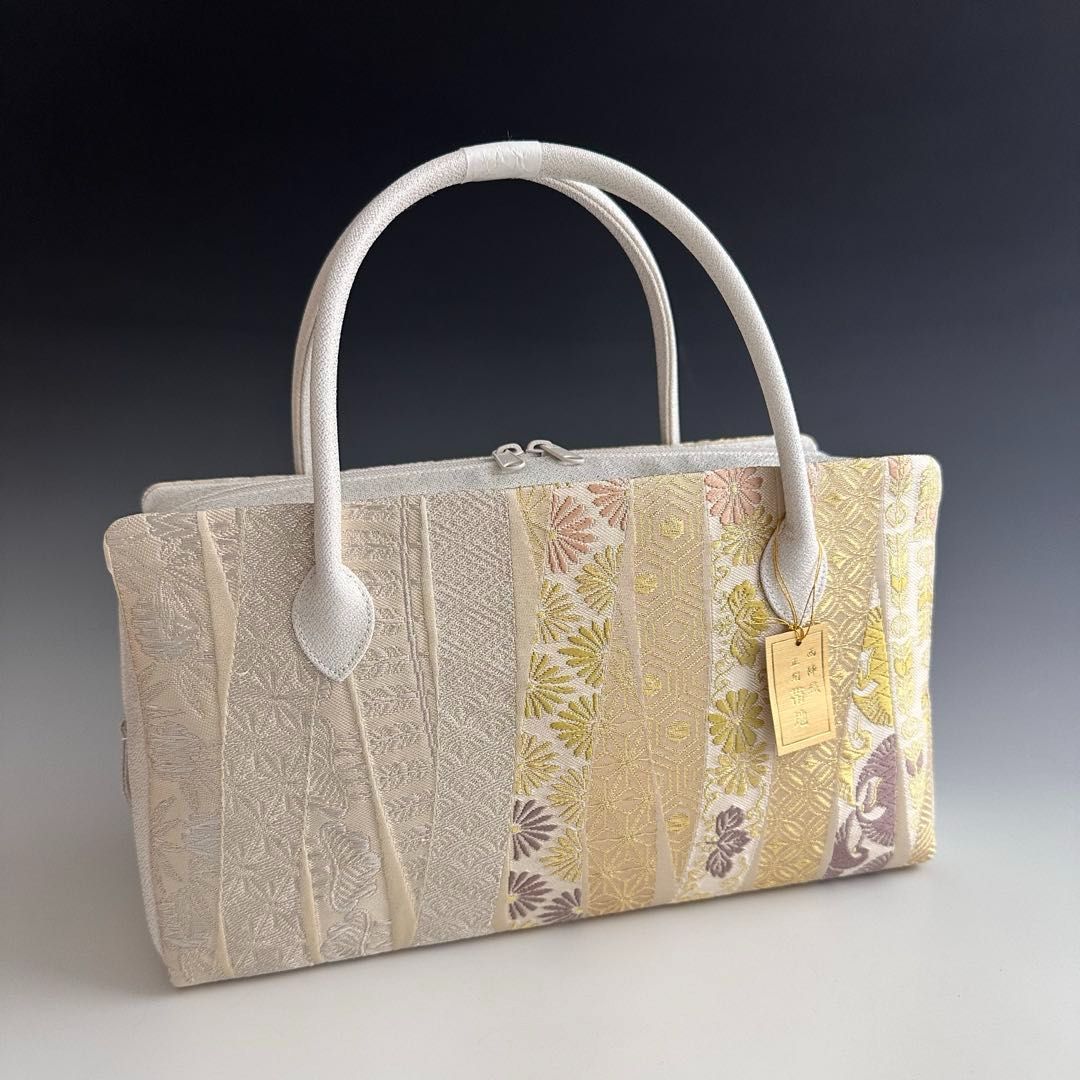 特別 お洒落 京都 西陣織 正絹帯地 使用 利休バッグ 251111