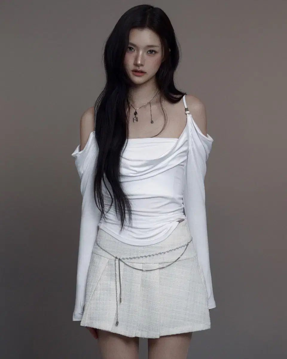 ニューオリン Eve ドレーピング オフショルダー ブラウス