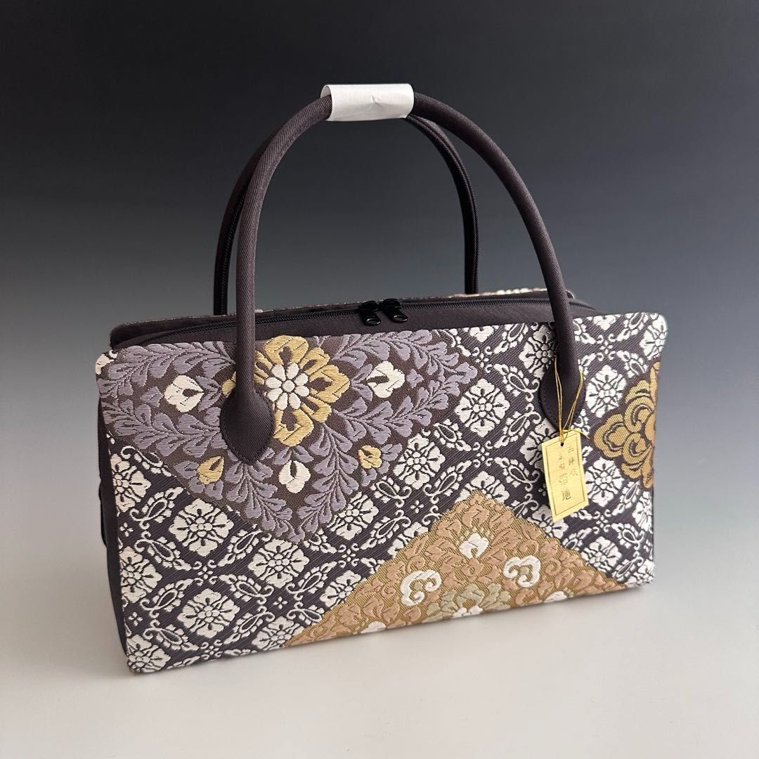 特別 お洒落 京都 西陣織 正絹帯地 使用 利休バッグ 251112