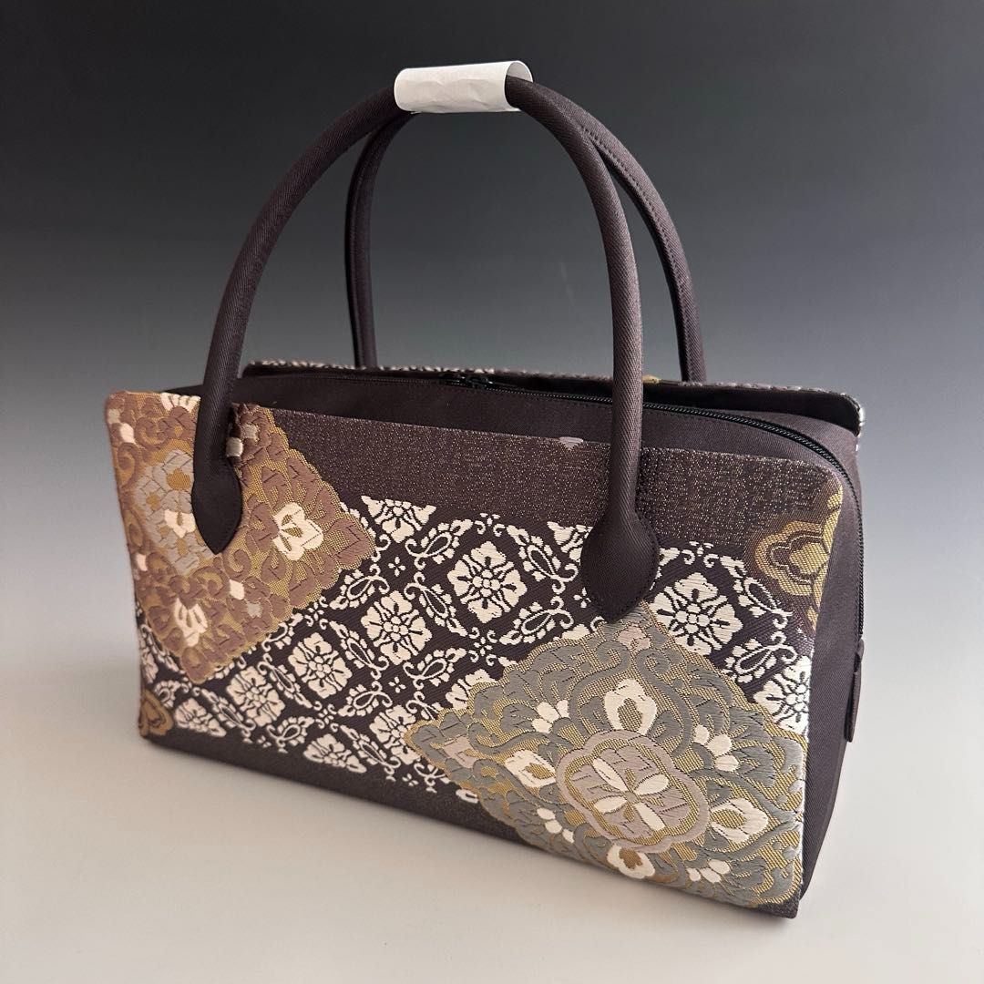 特別 お洒落 京都 西陣織 正絹帯地 使用 利休バッグ 251112