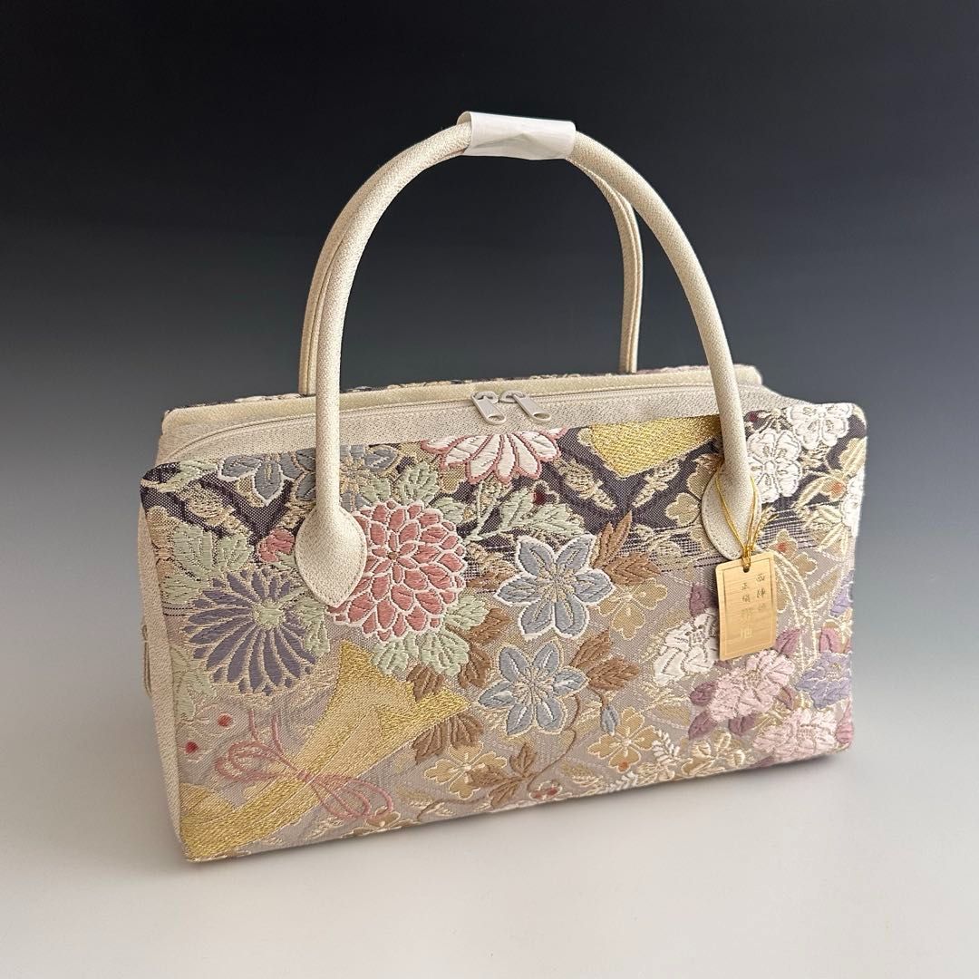 特別 お洒落 京都 西陣織 正絹帯地 使用 利休バッグ 251113