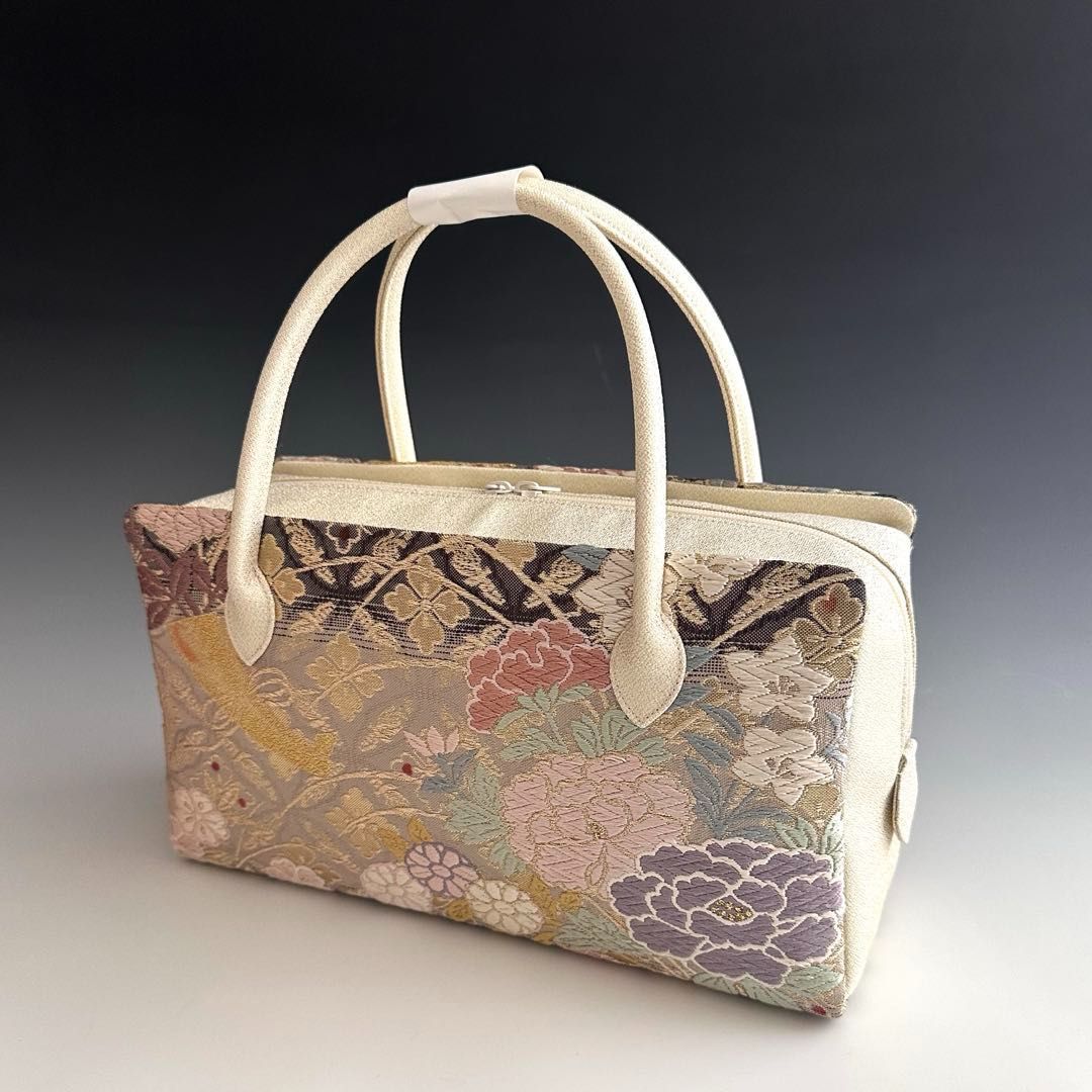 特別 お洒落 京都 西陣織 正絹帯地 使用 利休バッグ 251113