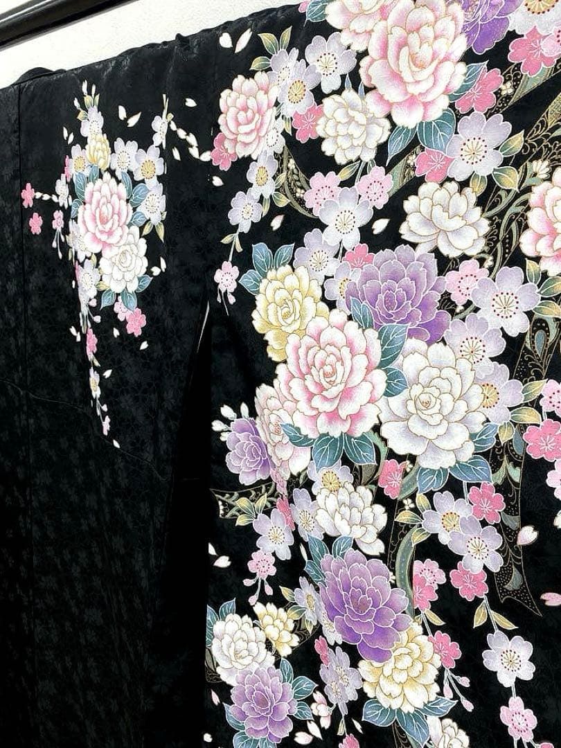 ポリエステル着物 金彩