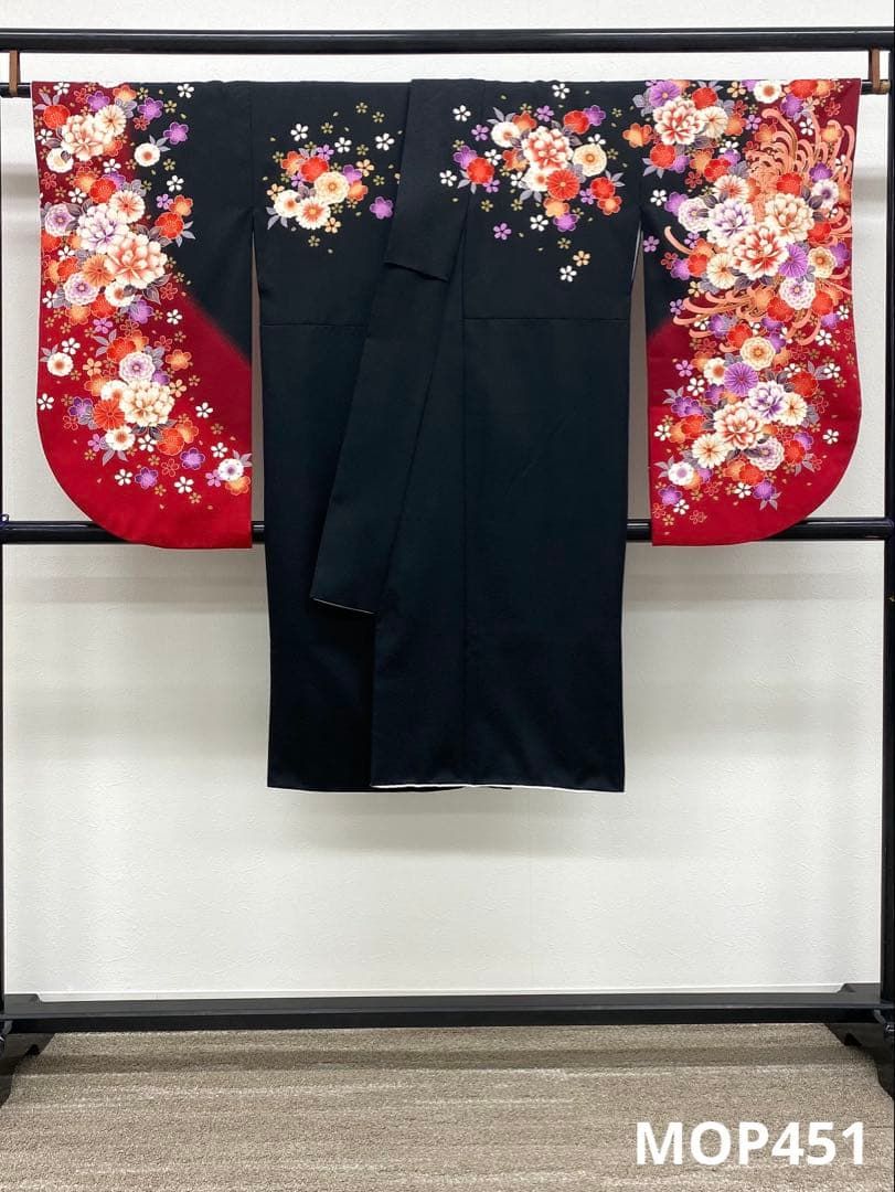 二尺袖 ポリエステル着物 金彩 紋意匠 袴用 MOP451