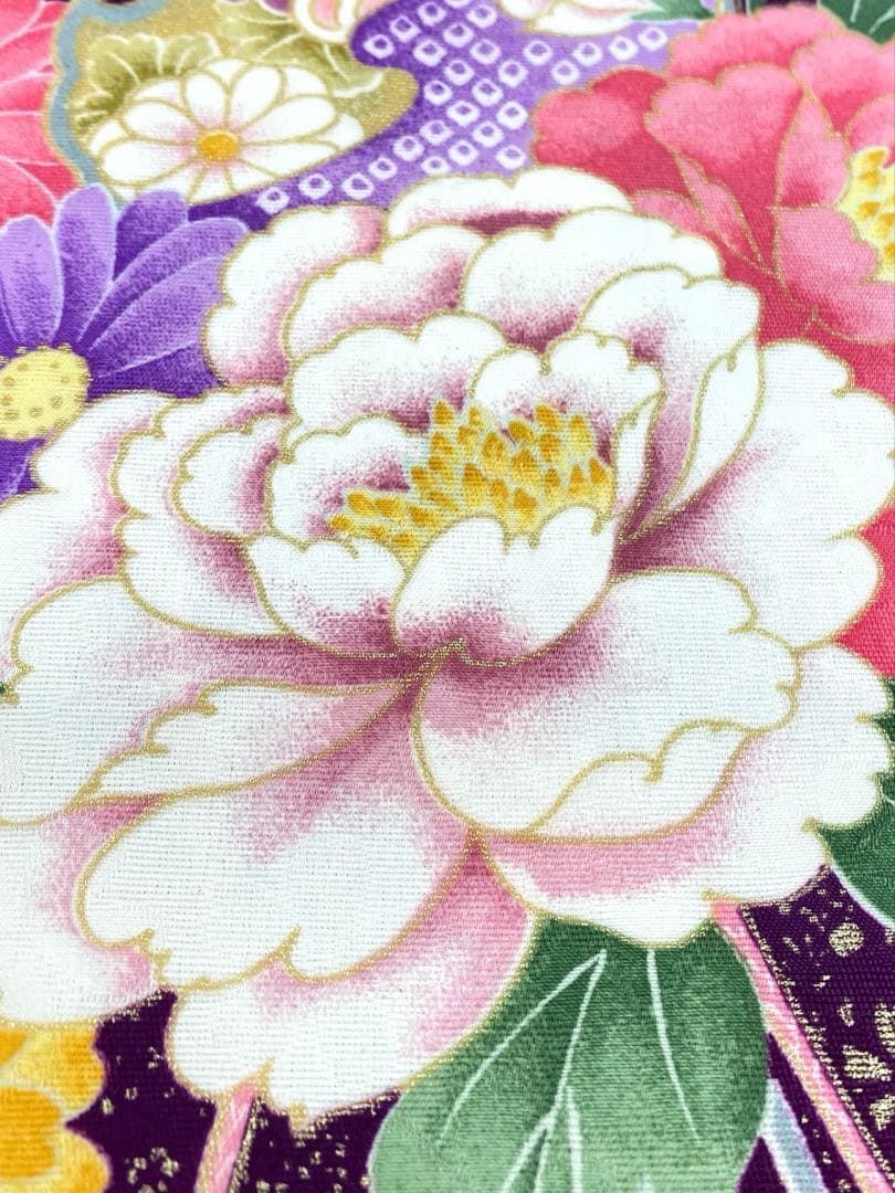 二尺袖 ポリエステル着物 金彩 紋意匠 袴用 MOP450 MERCADOAVALIA_COM_BR