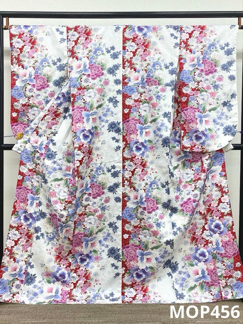 二尺袖 ポリエステル着物 金彩 紋意匠 袴向き MOP456