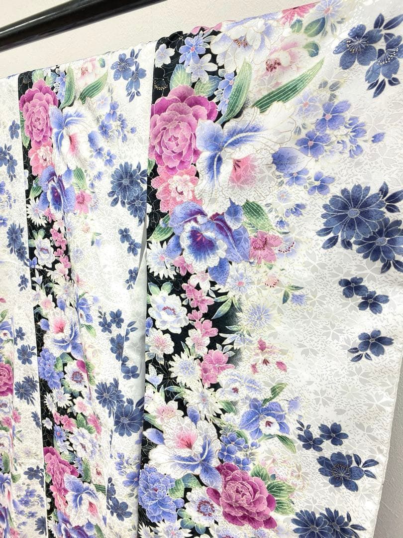 二尺袖 ポリエステル着物 金彩 紋意匠 袴向きMOP457