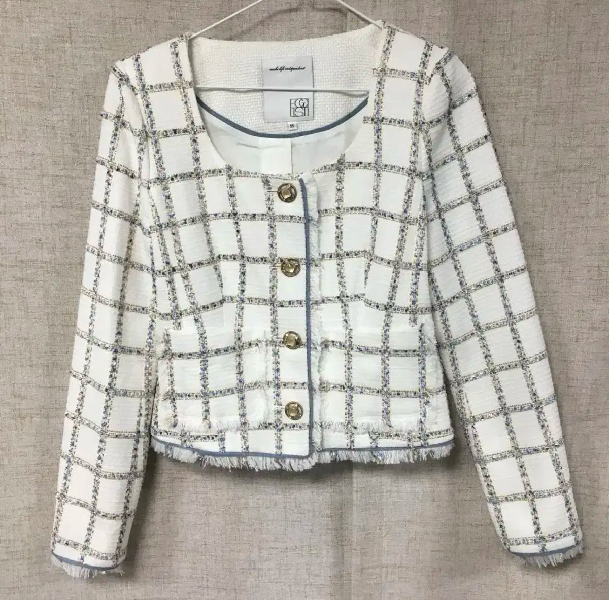 EGOIST エゴイスト ダイヤモンドアート ボタン ツイード ジャケット 55