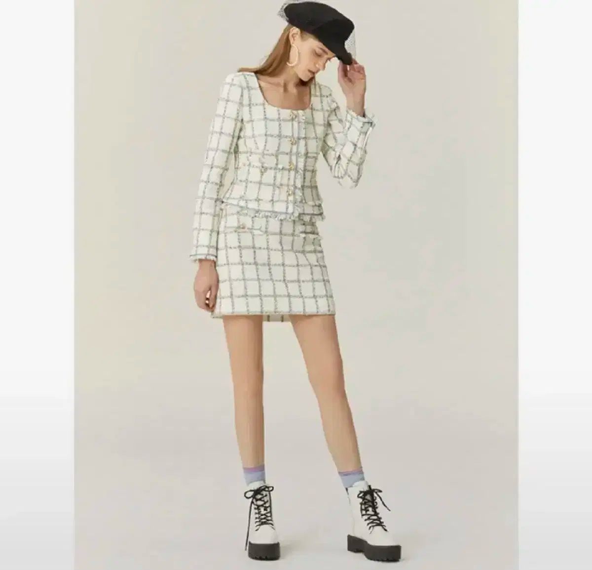 EGOIST エゴイスト ダイヤモンドアート ボタン ツイード ジャケット 55