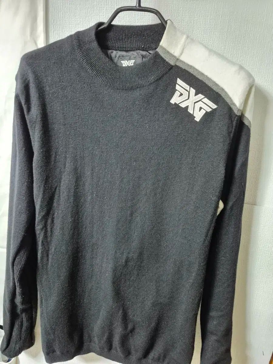 PXG ブラック ダブル ウィンドブレーカー ニット セーター L