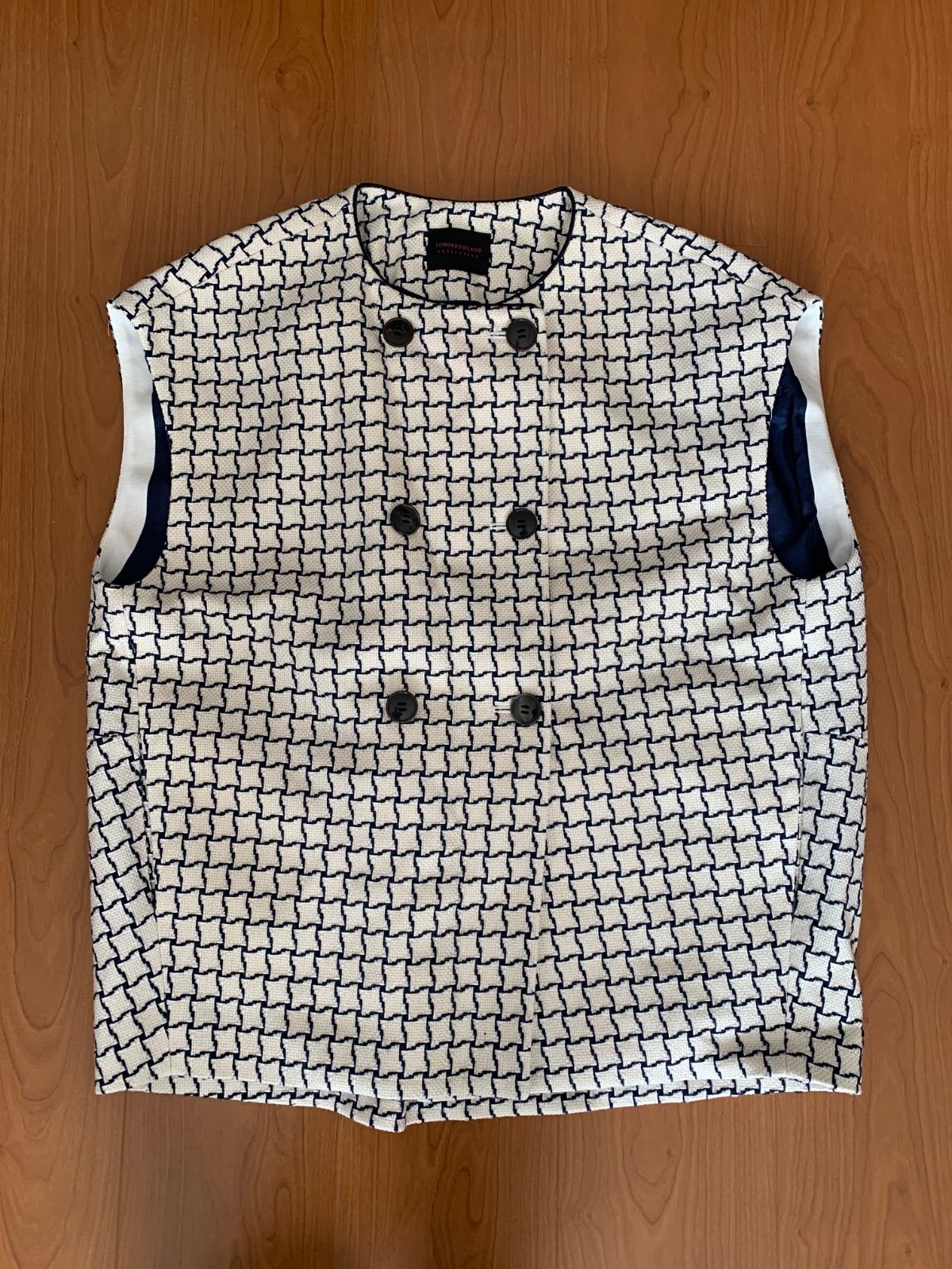 美品♡TOMORROWLAND　ネイビーハウンドトゥース コクーンジレ　24年製 ネイビーハウンドトゥース コクーンジレ | maison TOMORROWLAND/メゾン