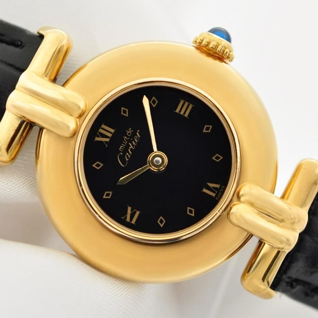 Cartier 磨き済 マストコリゼ ヴェルメイユ クオーツ ブラック文字盤 W00016