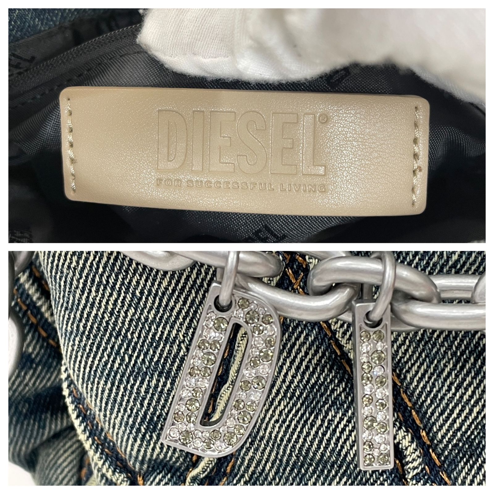 DIESEL (ディーゼル) CHARM-D SHOULDER BAG チャームD ユーズド加工 