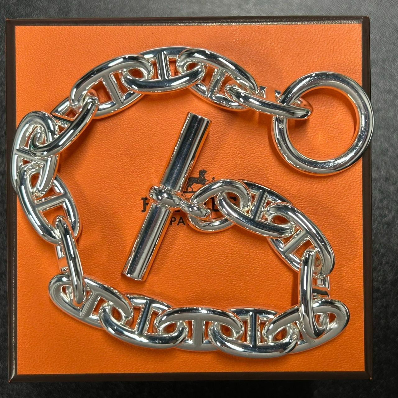 サイズ HERMES エルメス シェーヌダンクル TGM 16コマ ブレスレット