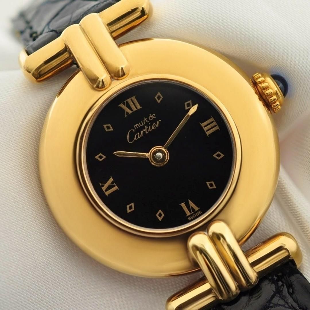 Cartier 磨き済 マストコリゼ ヴェルメイユ クオーツ ブラック文字盤 W00014