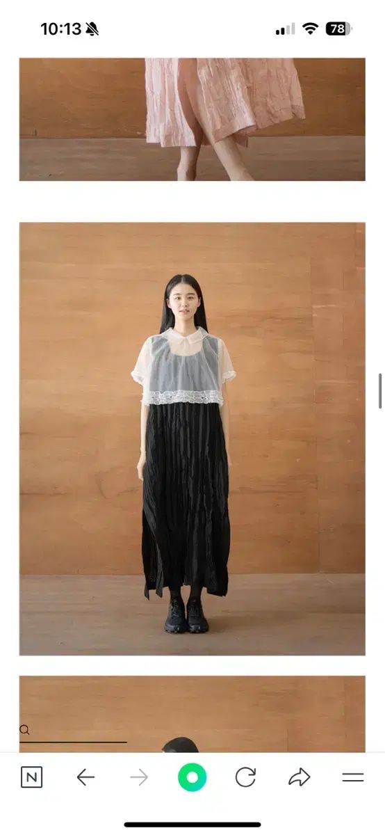 ユノイア eunoia クリース スリーブレス ドレス ブラック