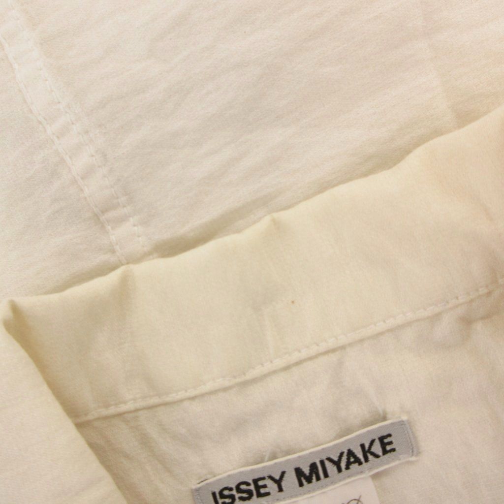  イッセイミヤケ ISSEY MIYAKE ノースリーブ シャツ M 白 ホワイト FF ECT 半袖 シャツ ブラウス