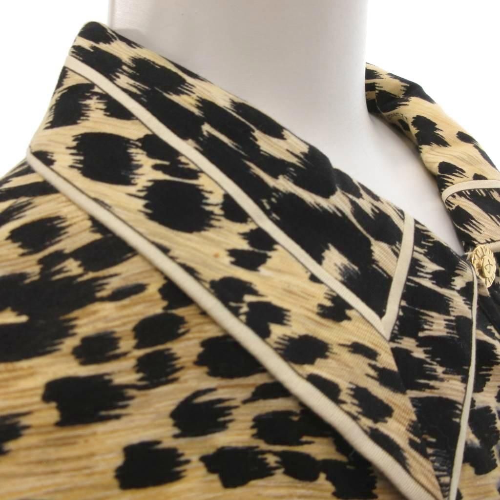 レオパード柄 ゴールドボタン