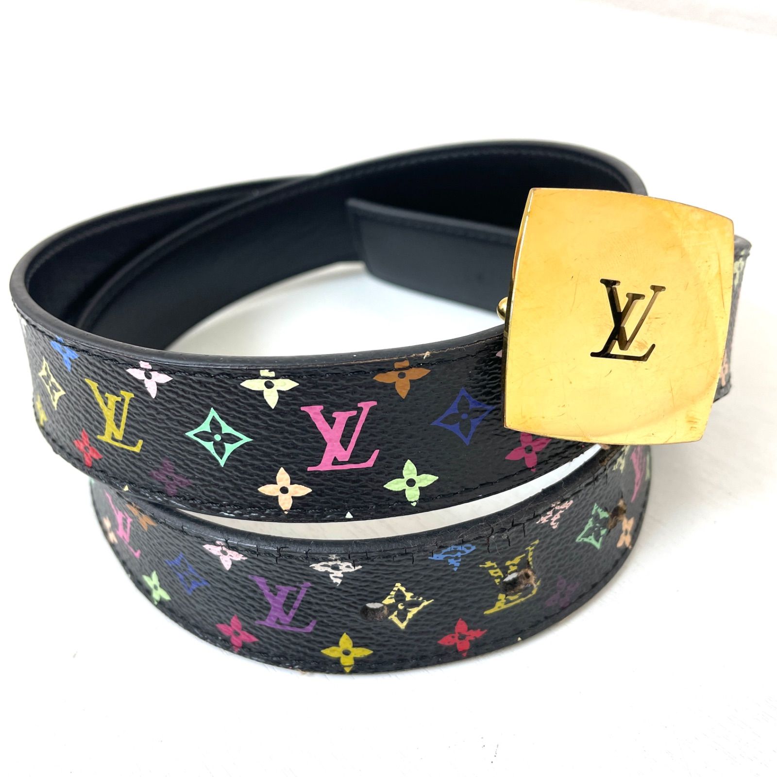 LOUIS VUITTON ルイヴィトン ベルト モノグラム マルチ サンチュールLVカット M6890 90 36