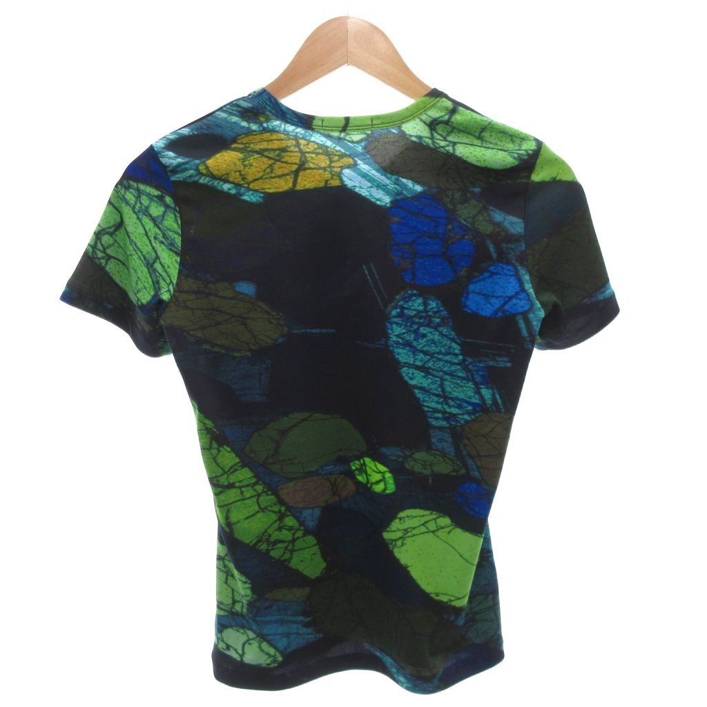 プリーツプリーズ PLEATS PLEASE イッセイミヤケ Tシャツ カットソー 3 紺 ネイビー プリント 総柄 FF ECT