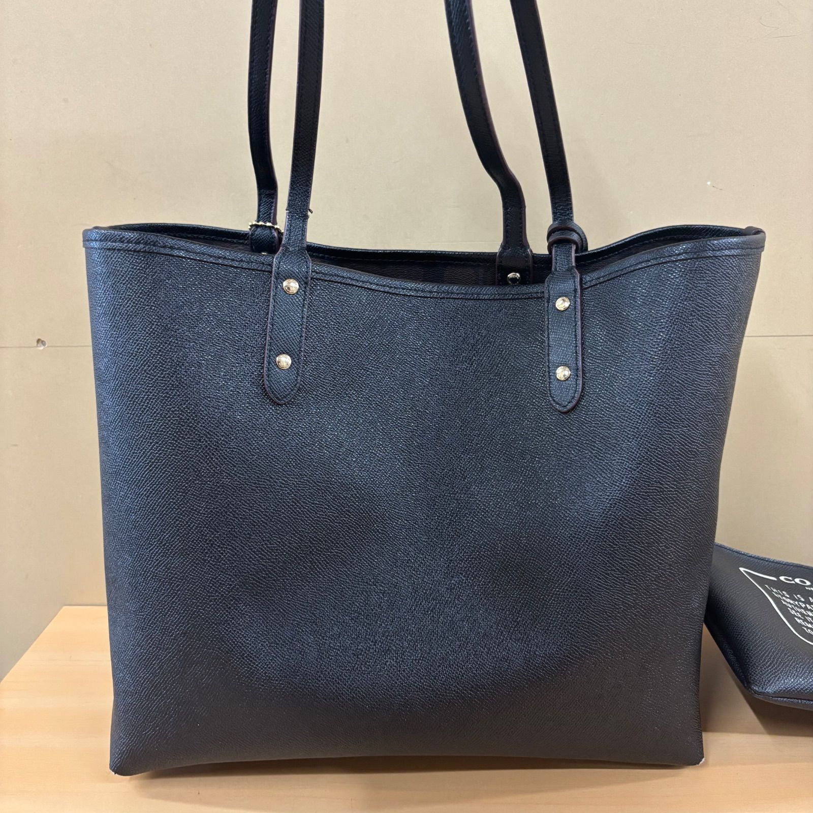 ◎ COACH コーチ トートバッグ シグネチャー ネイビー F36658 ポーチ 