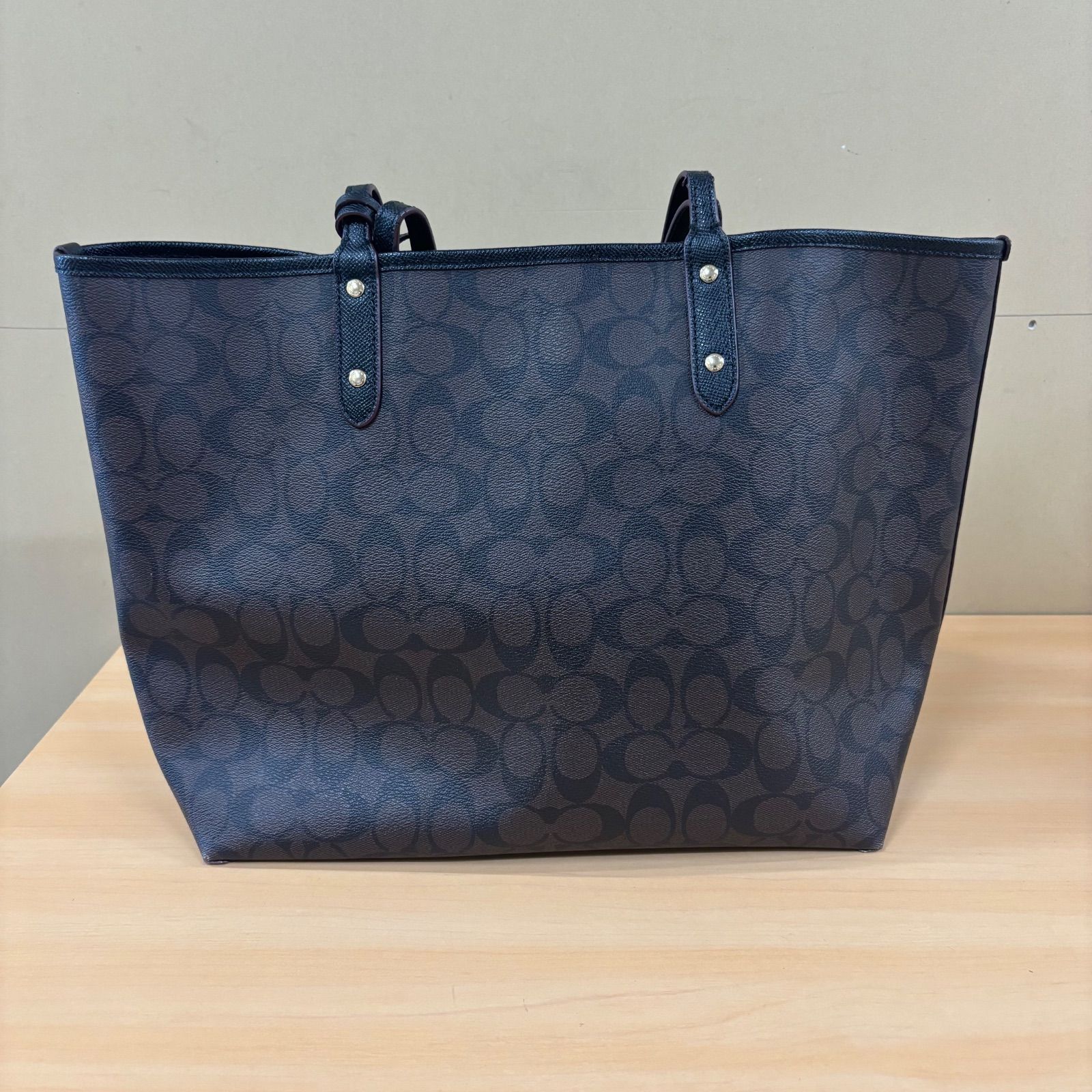 ◎ COACH コーチ トートバッグ シグネチャー ネイビー F36658 ポーチ 
