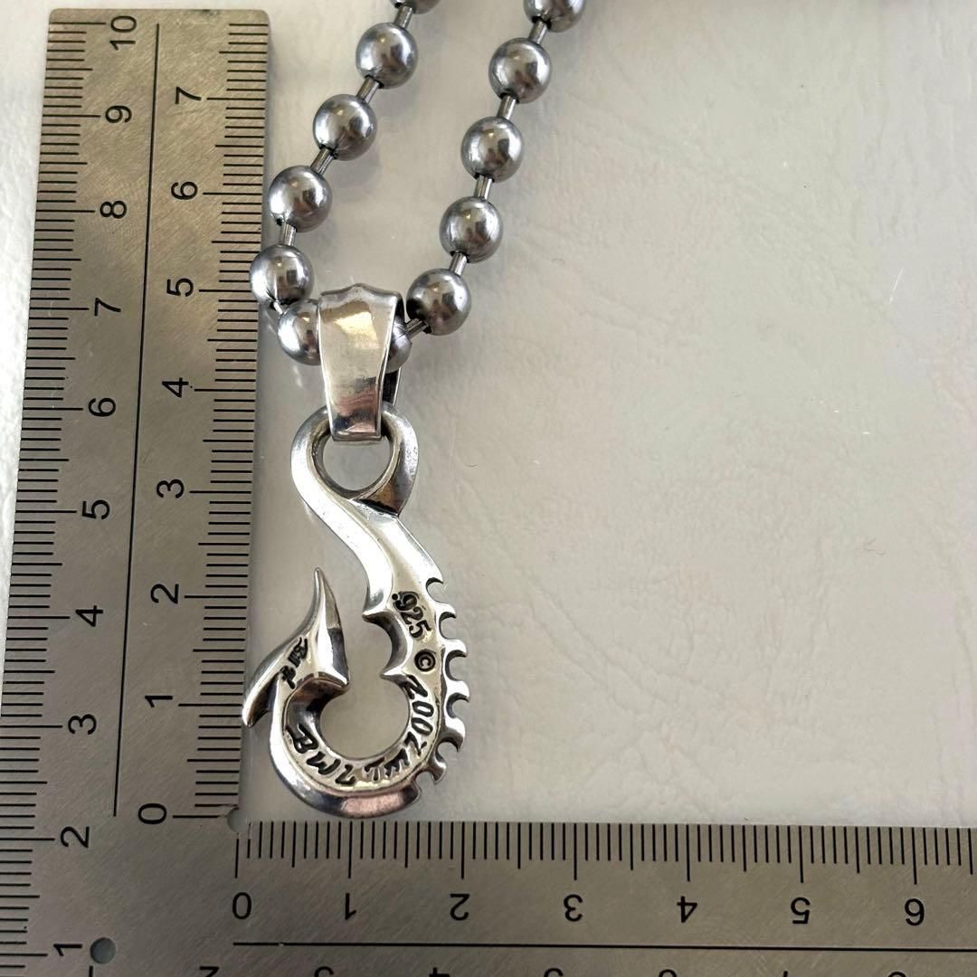 404【ビルウォールレザー】シルバー フィッシュフック ボールチェーン