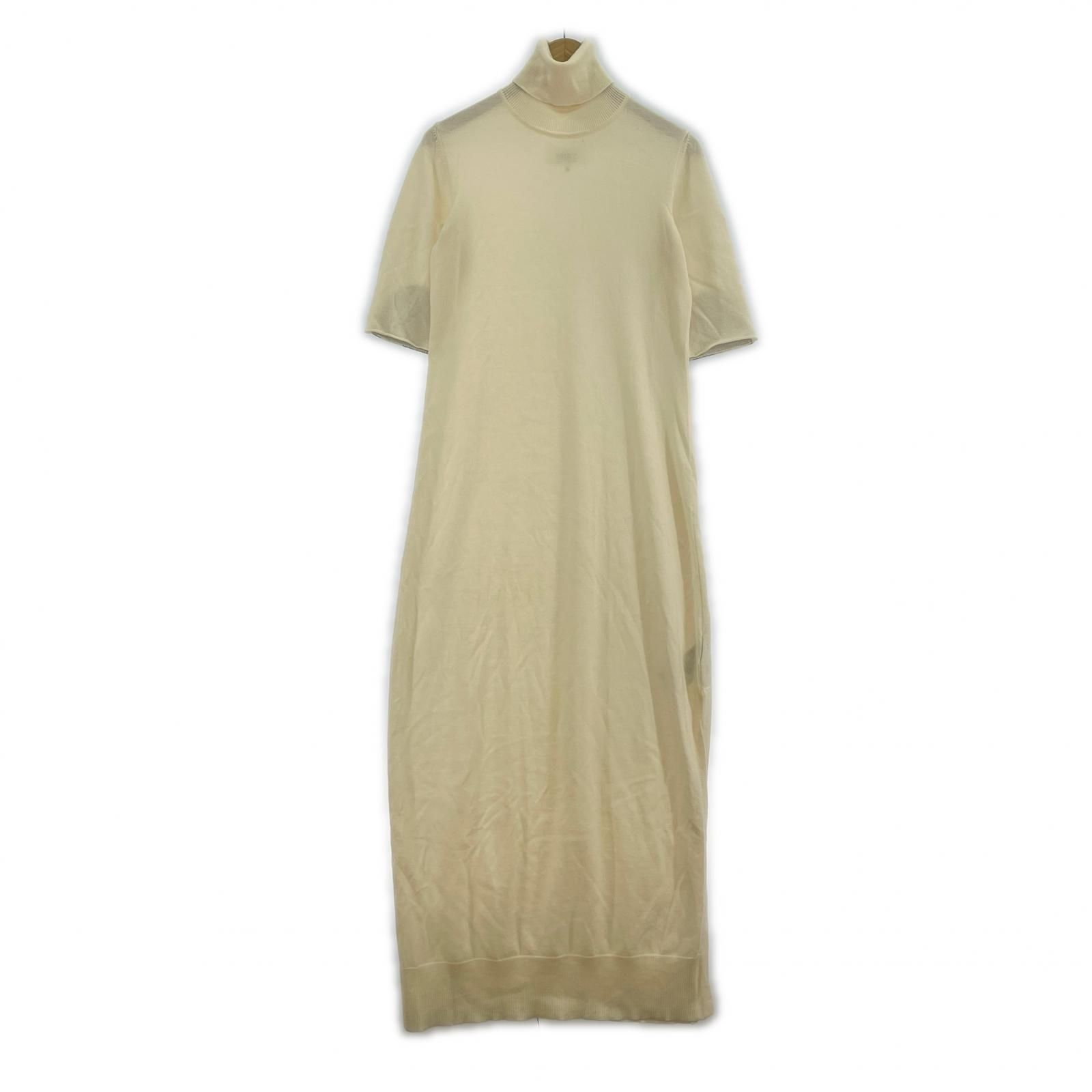 MM6 エルボーパッチニットワンピース ベージュ