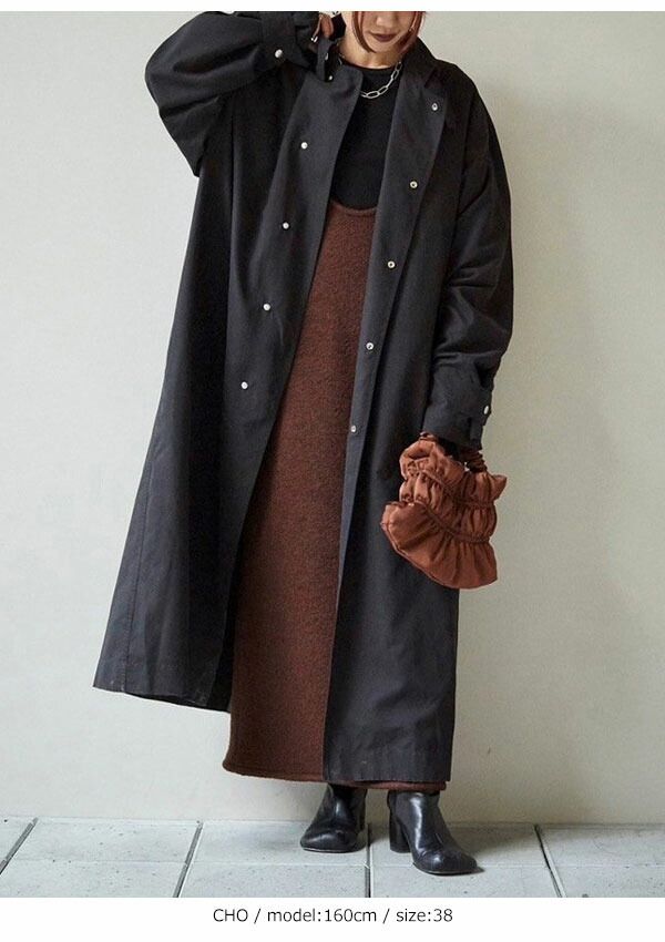 Uネックウールドレス ロング丈