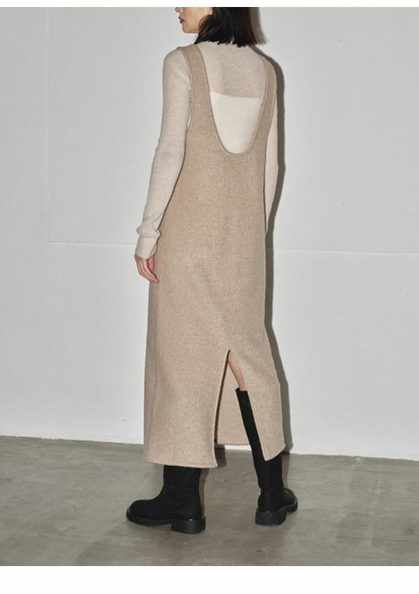 Dress Uネックウールドレス
