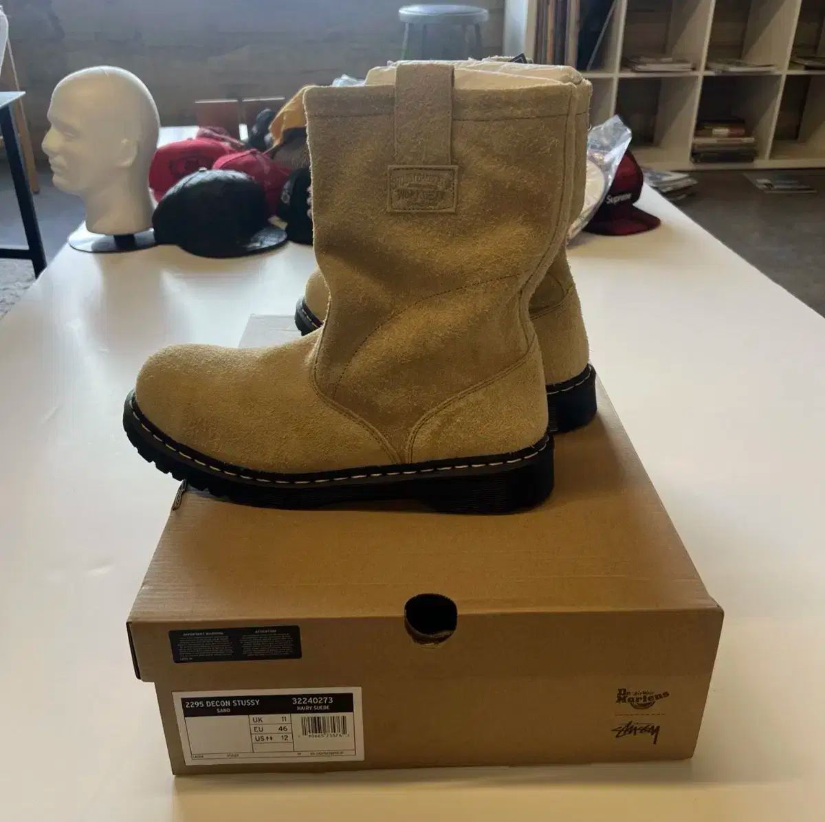  STUSSY x DR. MARTENS ドクターマーチン 2295 デコン スウェード ブーツ US 12 その他 ブーツ 革靴