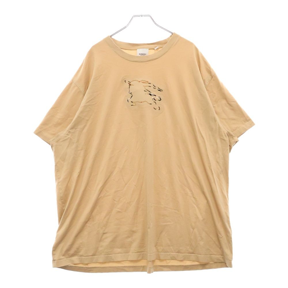 BURBERRY (バーバリー) チェックEKD フロントロゴプリント クルーネック半袖Tシャツ カットソー ベージュ 8072703