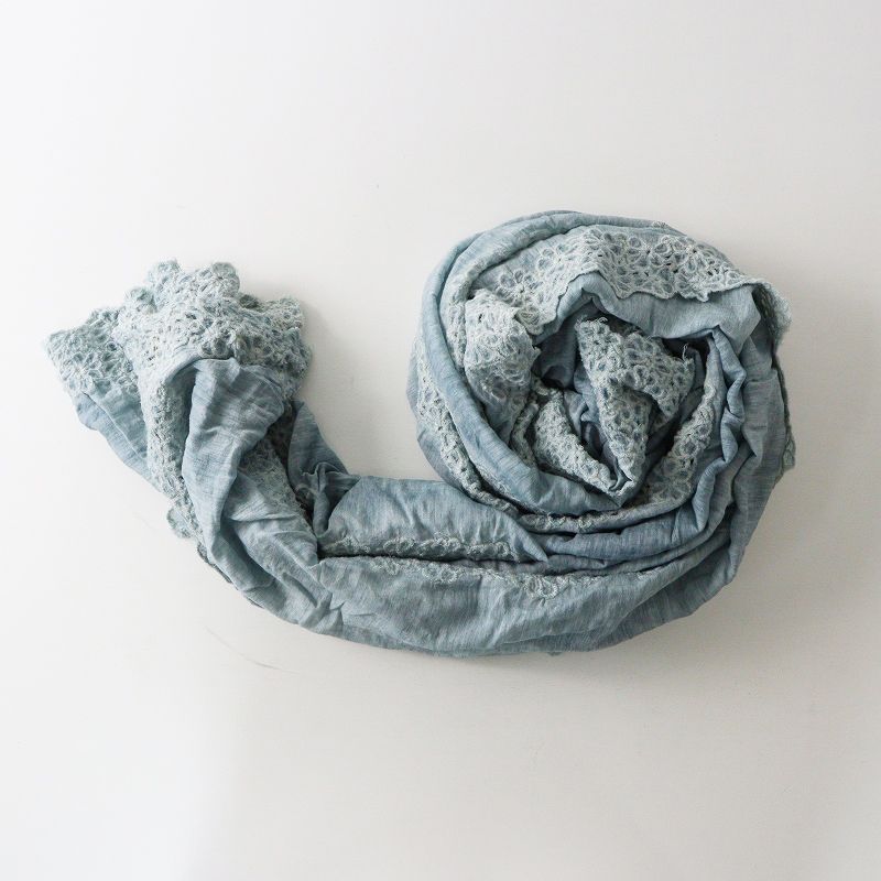 ファリエロサルティ Faliero Sarti 花刺繍 ムラ染め 大判ストール