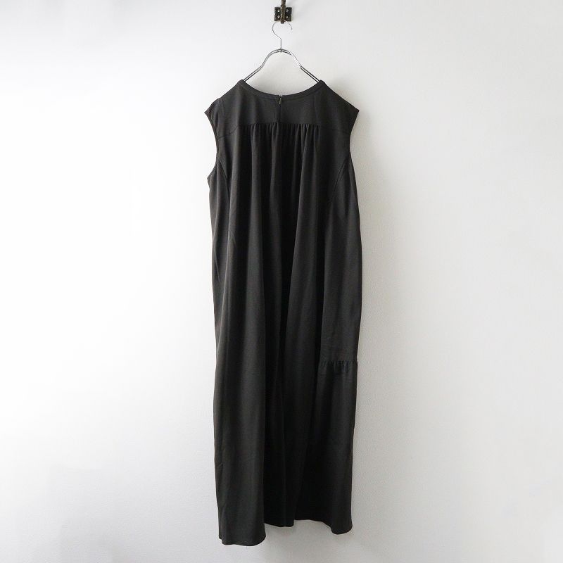 大きいサイズ 2025 SS オンワード樫山 23区 洗える ライトピケジャージー ティアード ワンピース 48｜チャコールグレー