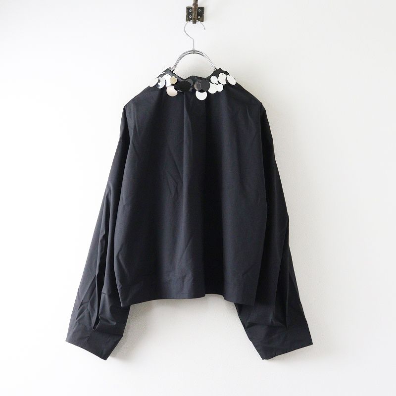 2025 AW ローヘン LOHEN ランダムミラー2 WAYシャツ F ブラック ブラウス コットン 襟取り外し可