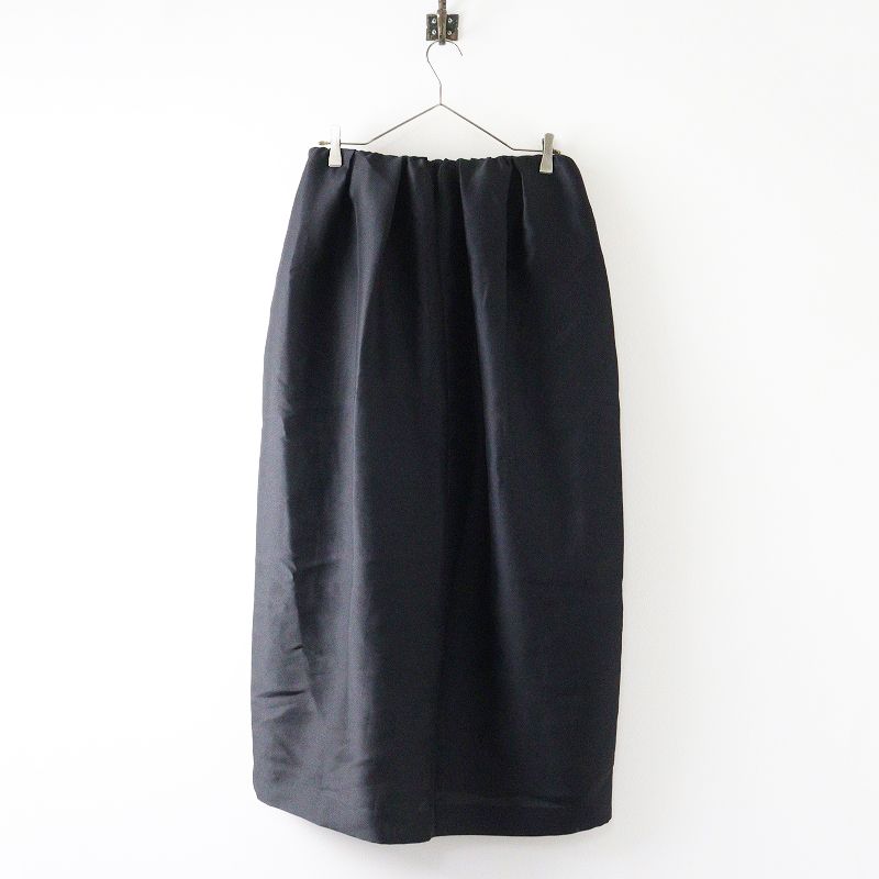 2025 SS ローヘン LOHEN ブライトダブルクロスバレルスカート F ブラック タック コクーン イージー ゴム