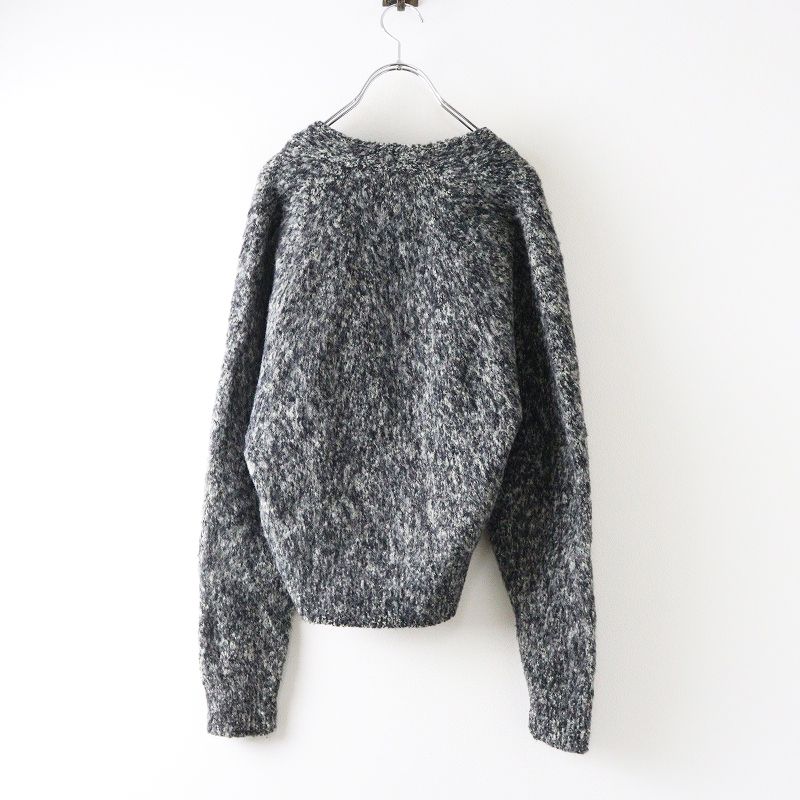 2025 AW イレーヴ YLEVE アルパカウールニットVネックカーディガン 1 グレー メランジ 羽織り トップス