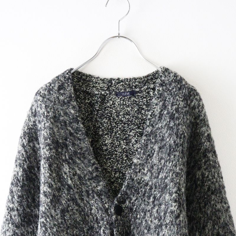  2025 AW イレーヴ YLEVE アルパカウールニットVネックカーディガン 1 グレー メランジ 羽織り トップス カーディガン ボレロ アンサンブル トップス