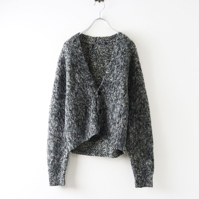 2025 AW イレーヴ YLEVE アルパカウールニットVネックカーディガン 1 グレー メランジ 羽織り トップス