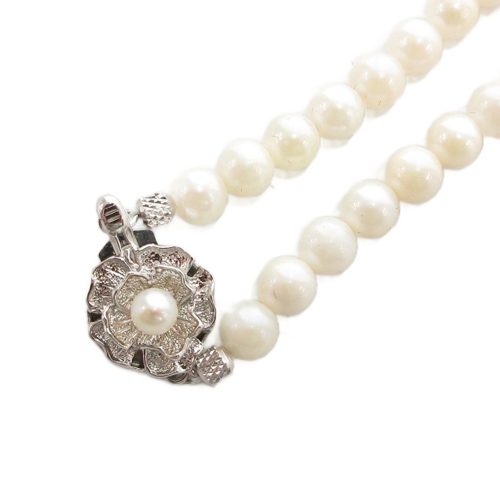 パールネックレス ペンダント ビジュー 6mm シルバー925 白 ホワイト FF GY99