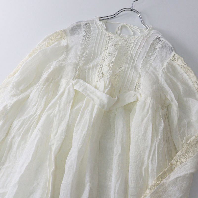 販売終了 トワヴァーズ TOWAVASE リネンジョンリバーレースワンピース ホワイト ギャザー ドレス フ ロング 2400014665369 【アウトレット特価品】