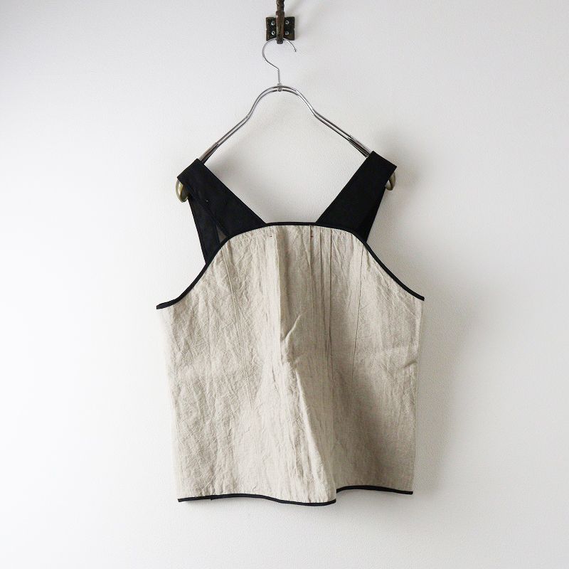 トワヴァーズ リネンビスチェ キナリ ベスト ノースリーブ 羽織り ジレ ピンタック