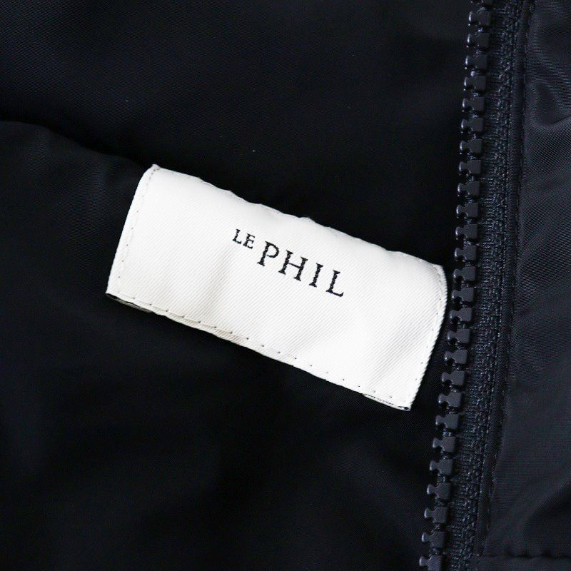定価6.3万 ルフィル LE PHIL パッフィーダウン 1 ブラック フード ロング ジレ ベスト アウター 2400014664065 GULLKHAN_COM