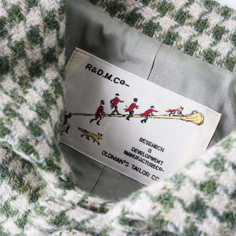 定価8.5万 マンズテーラー R-D.M.Co- ハウンドトゥースワイドスプレッド コート F グリーン 千鳥 2400014667561 GULLKHAN_COM