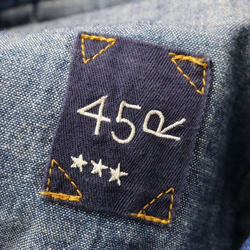 45R 45rpm フォーティファイブアール リネンダックのワークスカート 3 インディゴ ネイビー デニム イージー ゴム 2400014671391 GULLKHAN_COM