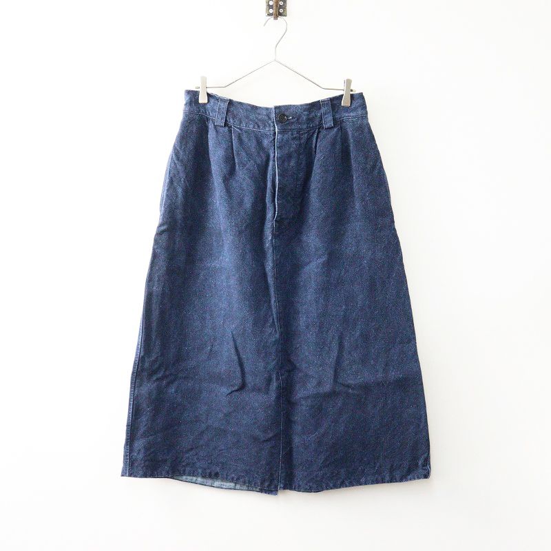 45R 45rpm フォーティファイブアール リネンダックのワークスカート 3 インディゴ ネイビー デニム イージー ゴム 2400014671391
