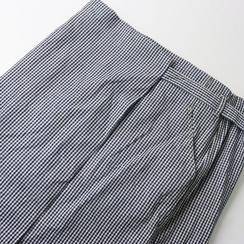 45R 45rpm フォーティファイブアール クックサージのラップスカート 4 ネイビー インディゴ ギンガム チェック 巻き 2400014671407 GULLKHAN_COM