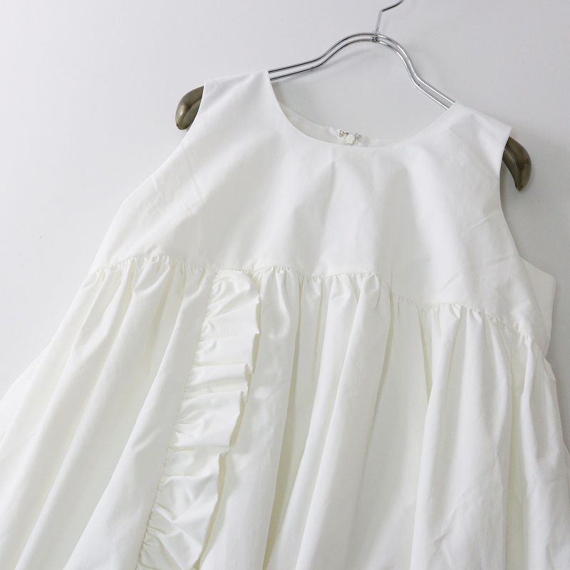 ♥ ビビィ Bibiy COCO LONG DRESS F ホワイト フリル ロング ドレス ノースリーブ ワンピース フ